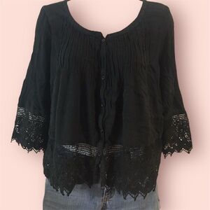 AE Crochet Lace Trim Top